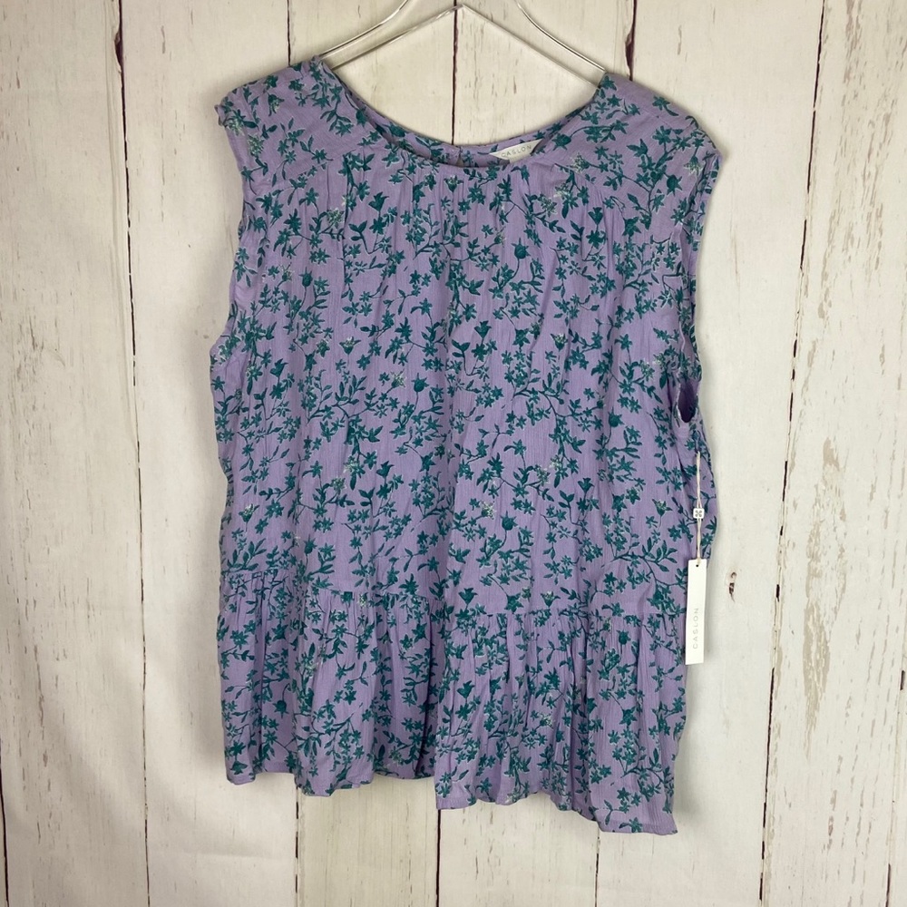 Caslon | Purple Floral Print Blouse